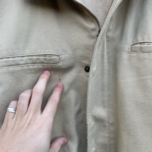 Eddie Bauer Cotton Twill Heavyweight Chore Jacket Beige Barn Coat Size Large - Picture 2 of 5